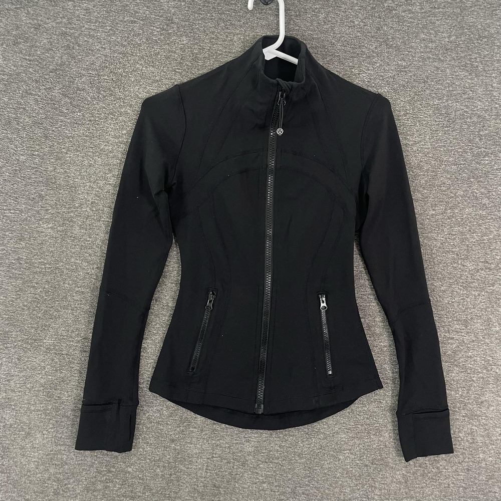 Lululemon Define Jacket Womens 2 Black Full Zip Thumbholes Track Athletic Yoga